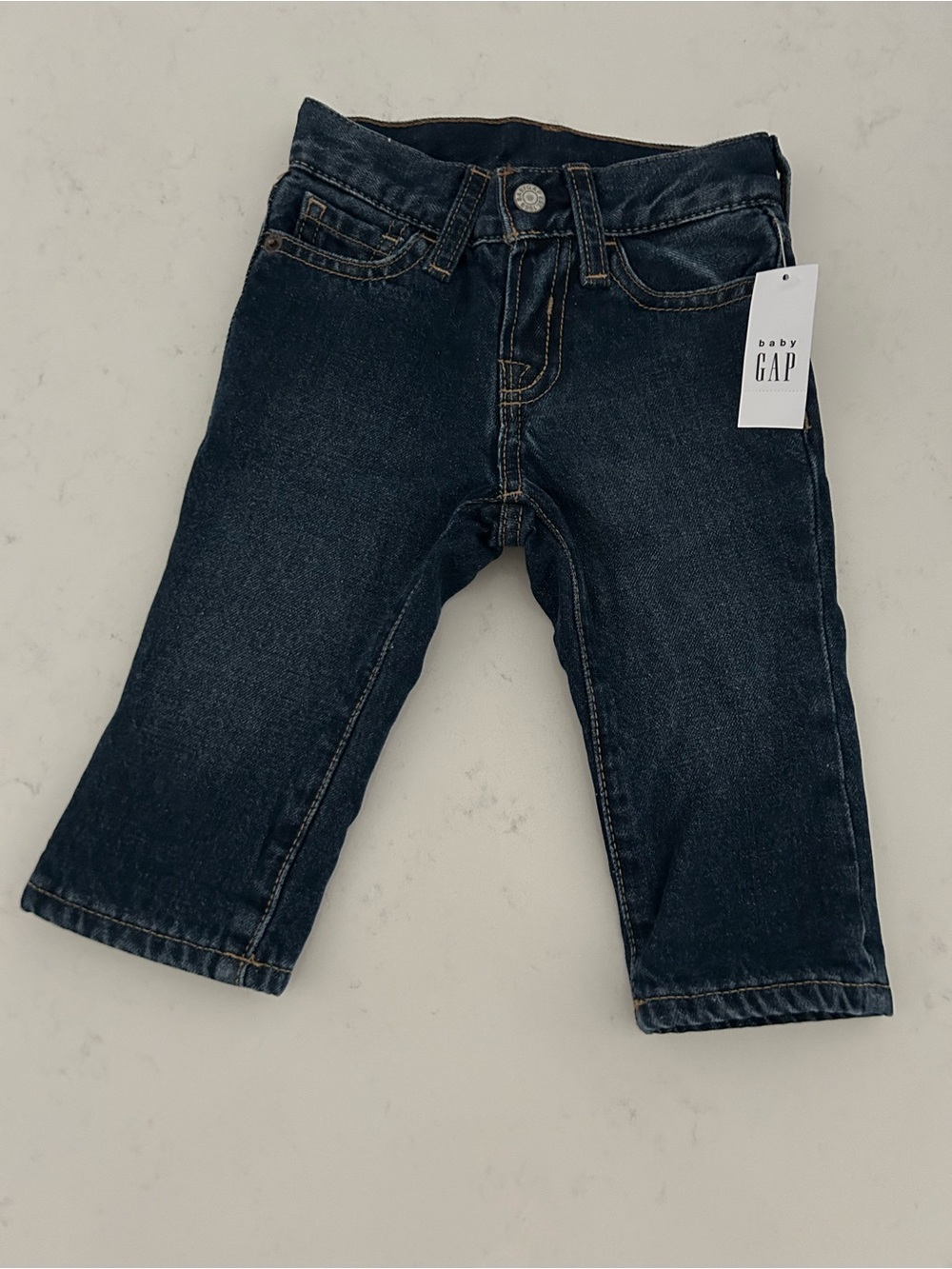 BABY GAP Dark Blue Fleece lined Denim Jeans 6-12 months